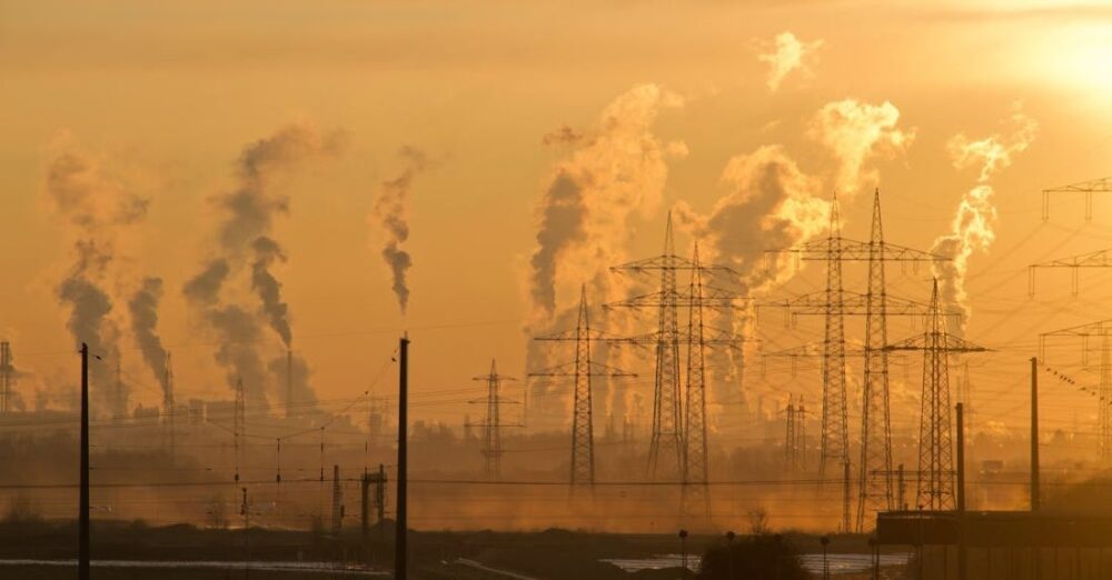 Climate Change - Electric Towers during Golden Hour